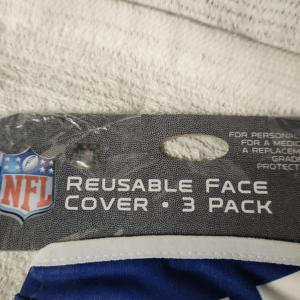 NWT 3 Pack NFL NY Giants Reusable Face Cover